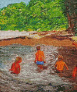 Aesthetic Children Bathing Diamond Painting