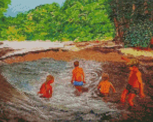 Aesthetic Children Bathing Diamond Painting