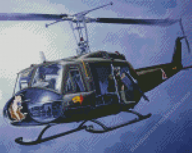 Aesthetic Huey Helicopter Art Diamond Painting