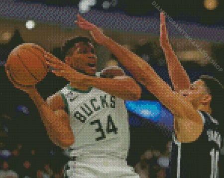 Aesthetic Milwaukee Bucks Player Diamond Painting