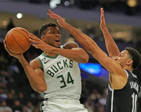 Aesthetic Milwaukee Bucks Player Diamond Painting