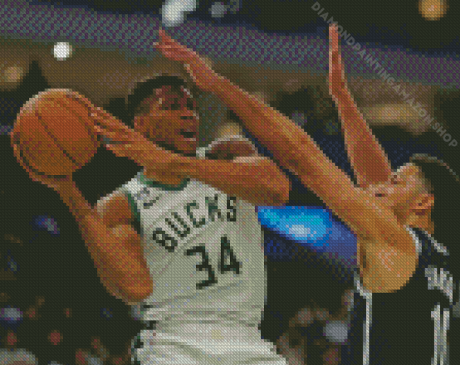 Aesthetic Milwaukee Bucks Player Diamond Painting