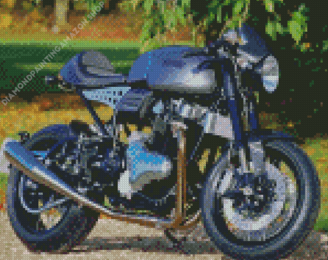 Aesthetic Norton Motorcycle Illustration Diamond Painting