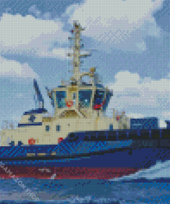 Aesthetic Tug Boat Diamond Painting