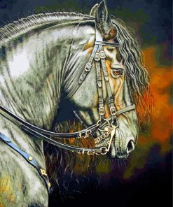 Aesthetic Friesian Horse Diamond Painting