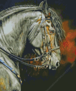 Aesthetic Friesian Horse Diamond Painting