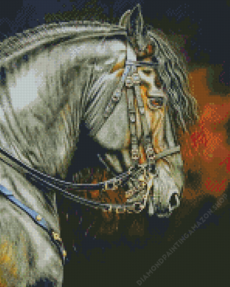 Aesthetic Friesian Horse Diamond Painting