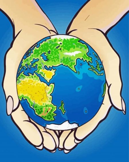 Aesthetic Hands Holding The World Diamond Painting