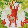 Aesthetic Monkey Jumping Diamond Painting