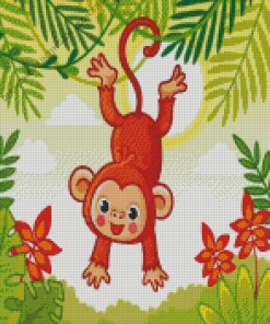 Aesthetic Monkey Jumping Diamond Painting