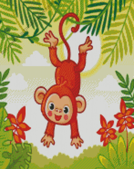 Aesthetic Monkey Jumping Diamond Painting