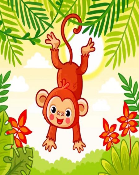 Aesthetic Monkey Jumping Diamond Painting