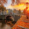 Amsterdam Autumn At Sunset Diamond Painting