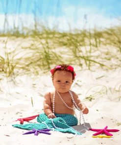 Beautiful Baby Girls At Beach Diamond Painting