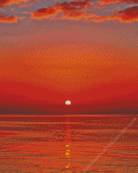 Beautiful Orange Sunset Diamond Painting