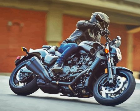 Black Yamaha Vmax Motorcycle Diamond Painting