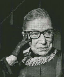 Black And White Judge Ginsburg Diamond Painting