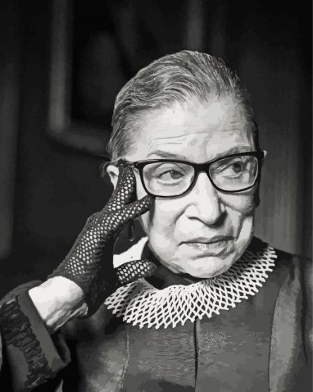 Black And White Judge Ginsburg Diamond Painting