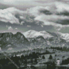 Black And White Tatra Mountains Diamond Painting