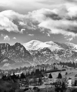 Black And White Tatra Mountains Diamond Painting