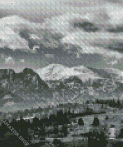 Black And White Tatra Mountains Diamond Painting