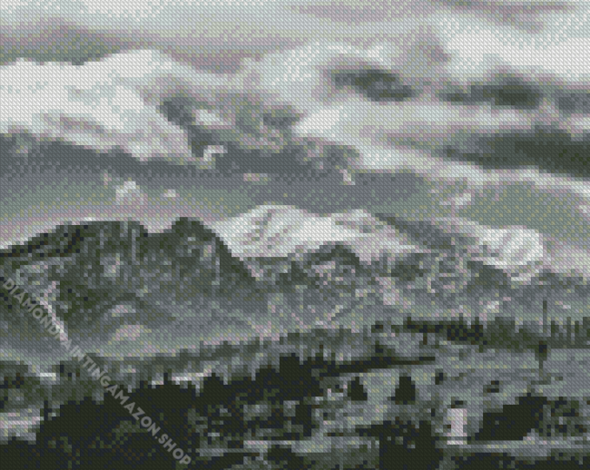 Black And White Tatra Mountains Diamond Painting