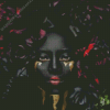 Black Woman Crying Tears Of Gold Diamond Painting