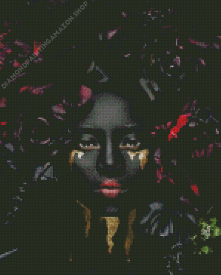 Black Woman Crying Tears Of Gold Diamond Painting