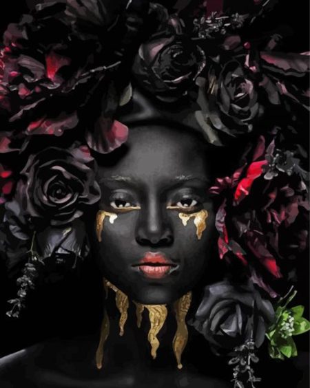 Black Woman Crying Tears Of Gold Diamond Painting