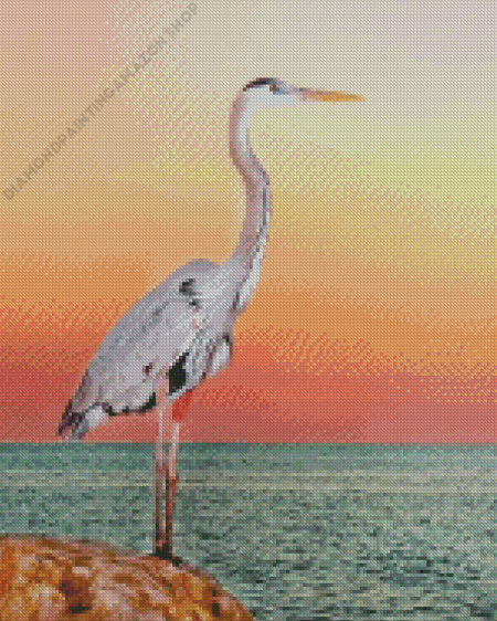 Great Blue Heron Diamond Painting