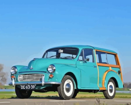 Blue Morris Minor Car Diamond Painting
