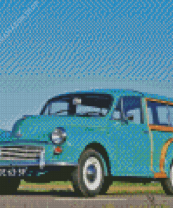 Blue Morris Minor Car Diamond Painting