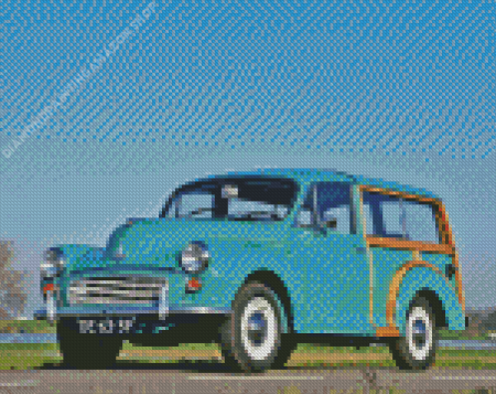 Blue Morris Minor Car Diamond Painting
