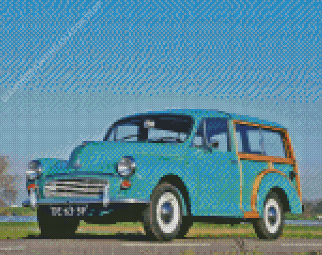 Blue Morris Minor Car Diamond Painting