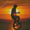 Boy On Unicycle Silhouette Diamond Painting