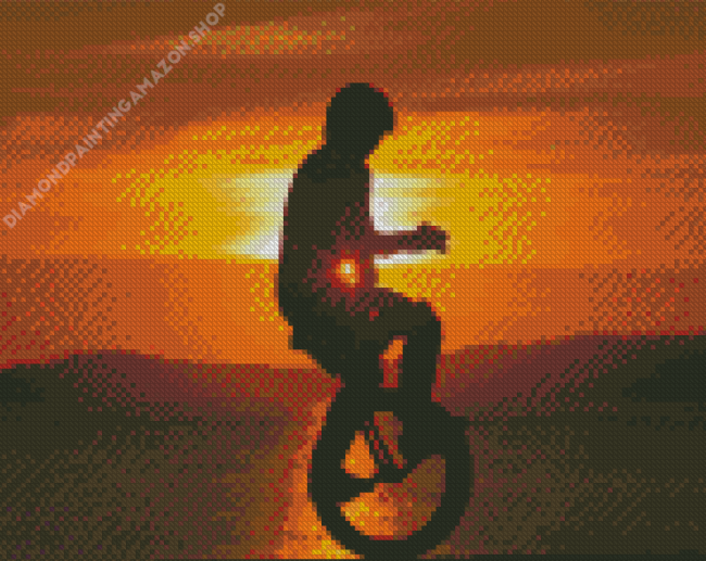 Boy On Unicycle Silhouette Diamond Painting