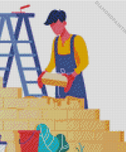 Brick Builder Illustrated Art Diamond Painting