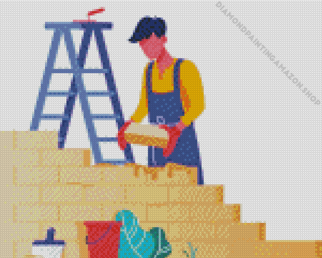 Brick Builder Illustrated Art Diamond Painting