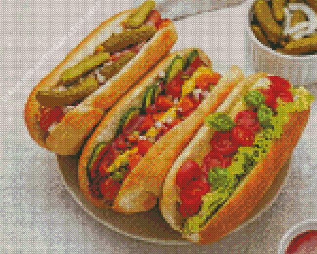 Chicago Hot Dogs Diamond Painting