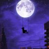 City Moon Girl Silhouette Diamond Painting