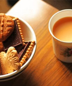 Coffee In Cup And Biscuits Diamond Painting