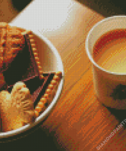 Coffee In Cup And Biscuits Diamond Painting