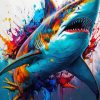 Colorful Abstract Sharks Diamond Painting