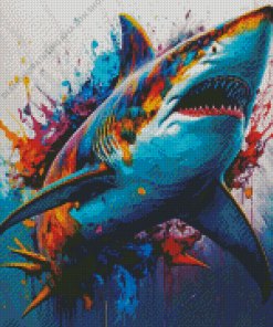 Colorful Abstract Sharks Diamond Painting