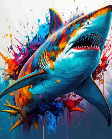 Colorful Abstract Sharks Diamond Painting