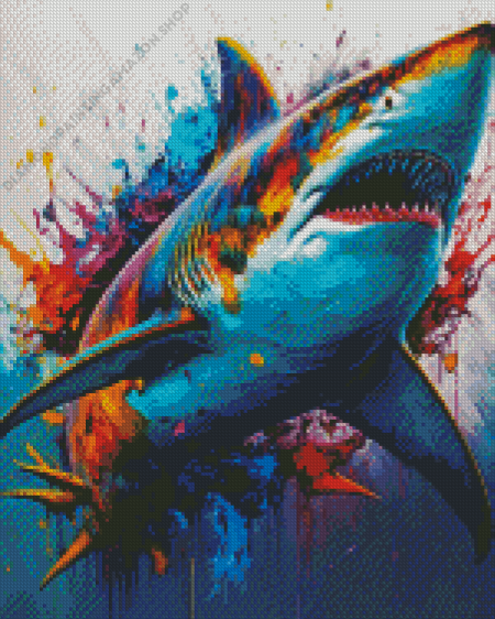 Colorful Abstract Sharks Diamond Painting
