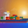 Container Ship Containers In Ocean Diamond Painting