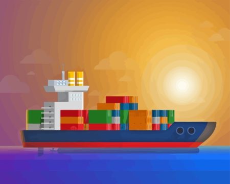 Container Ship Containers In Ocean Diamond Painting