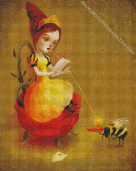 Cool Queen Bee Art Illustration Diamond Painting