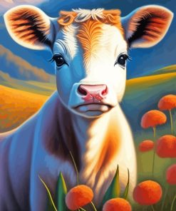 Cool Flowers Cow Diamond Painting